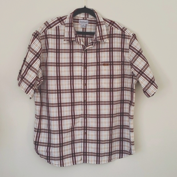 Carhartt Other - Carhartt Mens Short Sleeve Casual Button Down Plaid Print Size 2XL